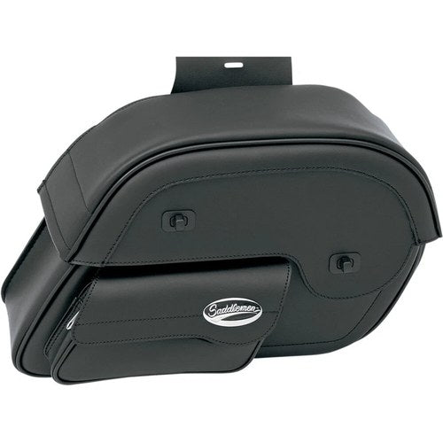 Saddlemen Cruis'n Slant Saddlebags w/ Pouch - Plain (Black) Large | 3501-0384