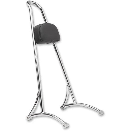 Burly Brand Sissy Bar w/ Backrest Pad (Chrome) Tall | B13-1503C