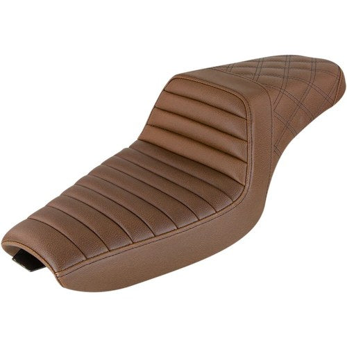Saddlemen Step Up 2-Up Seat - Tuck and Roll/Diamond (Brown) 807-03-176BR