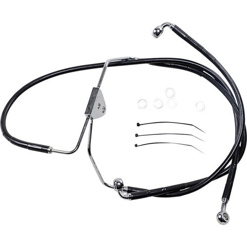 Drag Specialties +2" Brake Line - Front - Black Vinyl - 08-13FLT | 620085-2BLK