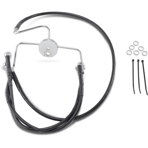 Drag Specialties +8" Brake Line - Front - Black Vinyl - FLHR96-07 | 644410-8BLK