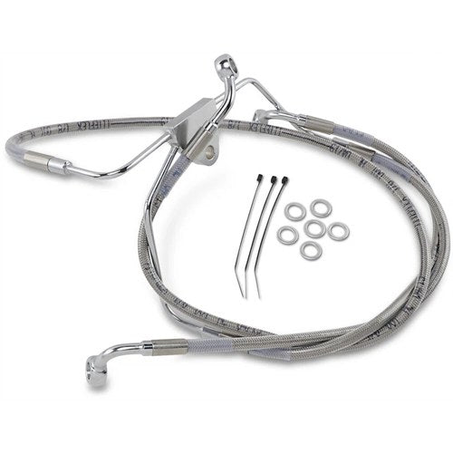 Drag Specialties +6" Brake Line - Front - Stainless Steel - Flh 96-07 | 660411-6