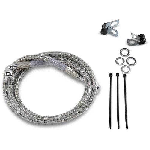 Drag Specialties +4" Brake Line - Front - Stainless Steel - Fxd 95-9 | 640113-4