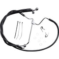 Drag Specialties +6" Brake Line - Front - Black Vinyl - 14-16FLHT | 614085-6BLK