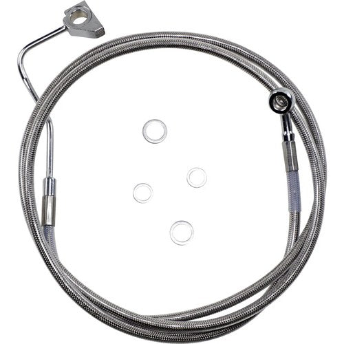 Drag Specialties +4" Brake Line Front Stainless Steel 14-5FL W/ABS | 614220-4