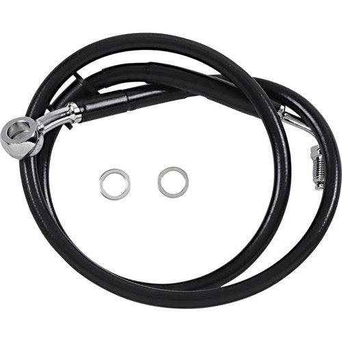 Drag Specialties Brake Line - 18- Softail - Black +6" | 618620-6BLK