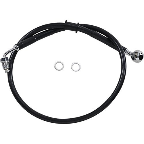 Drag Specialties Brake Line - 18- Softail - Black +4" | 618604-4BLK