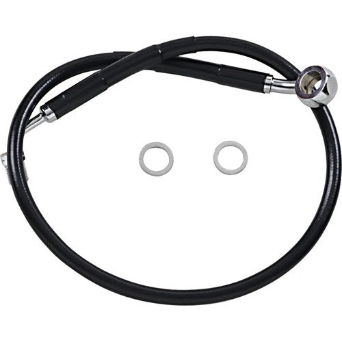 Drag Specialties Brake Line - 18- Softail - Black +2" | 618631-2BLK