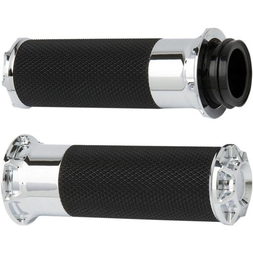 Arlen Ness Chrome Beveled Grips for Cable | 07-330