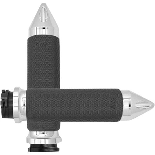 Avon Grips Medium Chrome Memory Foam Spike Grips | MF-63A-CH-SPK
