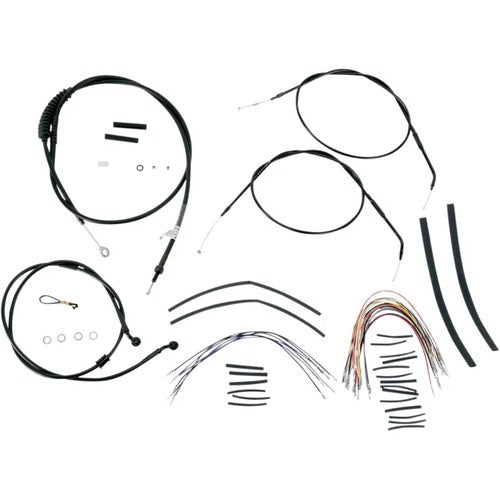 Burly Brand Complete Black Vinyl Handlebar Cable/Brake Line Kit | B30-1004