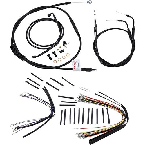 Burly Brand Complete Black Vinyl Handlebar Cable/Brake Line Kit | B30-1010