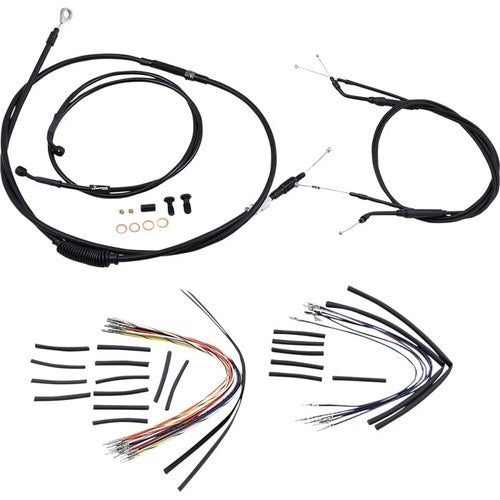 Burly Brand Complete Black Vinyl Handlebar Cable/Brake Line Kit | B30-1034
