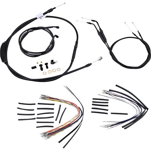 Burly Brand Complete Black Vinyl Handlebar Cable/Brake Line Kit | B30-1043