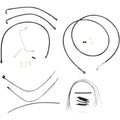 Burly Brand Complete Black Vinyl Handlebar Cable/Brake Line Kit | B30-1114