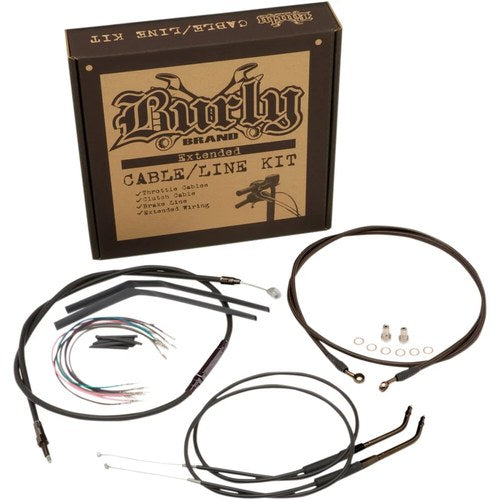 Burly Brand Black Vinyl Jail Bar Cable Kit For 14" Handlebars | B30-1145