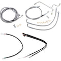 Burly Brand Complete Stainless Braided Handlebar Cable/Brake Line Kit | B30-1165