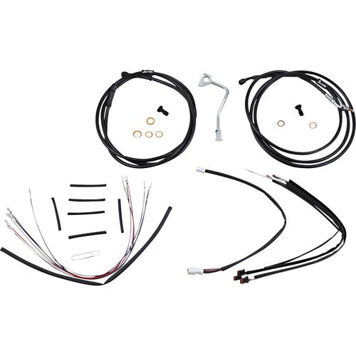 Burly Brand Complete Black Vinyl Handlebar Cable/Brake Line Kit | B30-1179