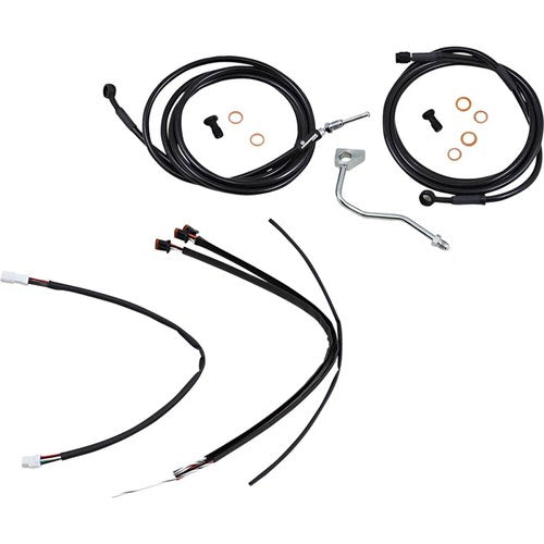 Burly Brand Complete Black Vinyl Handlebar Cable/Brake Line Kit | B30-1185