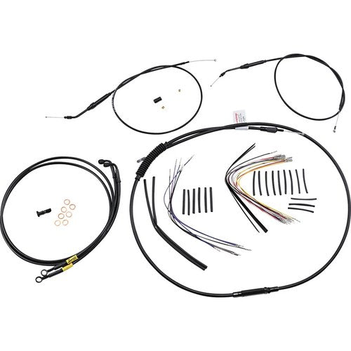 Burly Brand Black Vinyl Jail Bar Cable Kit For 14" Handlebars | B30-1191