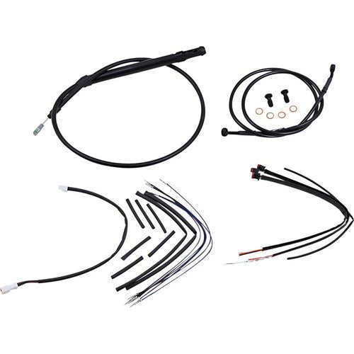 Burly Brand Black Vinyl Jail Bar Cable Kit For 14" Handlebars | B30-1258