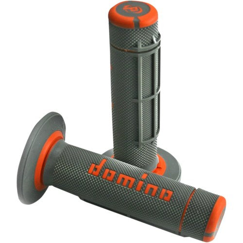 Domino Gray/Orange Dually Half Waffle Grips | A02041C4552