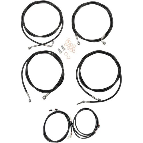 LA Choppers Complete Vinyl Braided Handlebar Cable/Brake Line Kit LA-8054KT3-13B