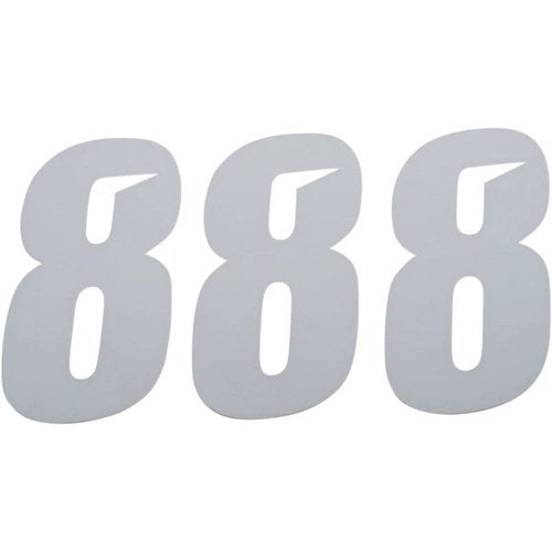 D'Cor Visuals Slash Number Plate - #8 - White - 6" | 45-30-8