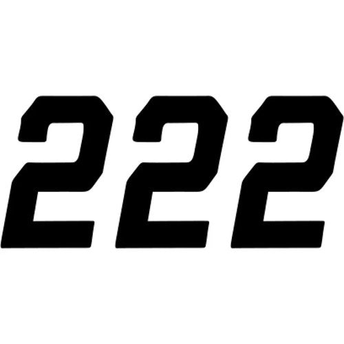 D'Cor Visuals Race Number Plate - #2 - Black - 6" | 45-35-2
