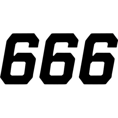 D'Cor Visuals Race Number Plate - #6 - Black - 4" | 45-33-6