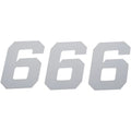 D'Cor Visuals Race Number Plate - #6 - White - 4" | 45-34-6