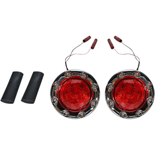 Custom Dynamics ProBEAM Bullet Ringz LED Turn Signals, Chrm/Red PB-BR-RR-IND-CR