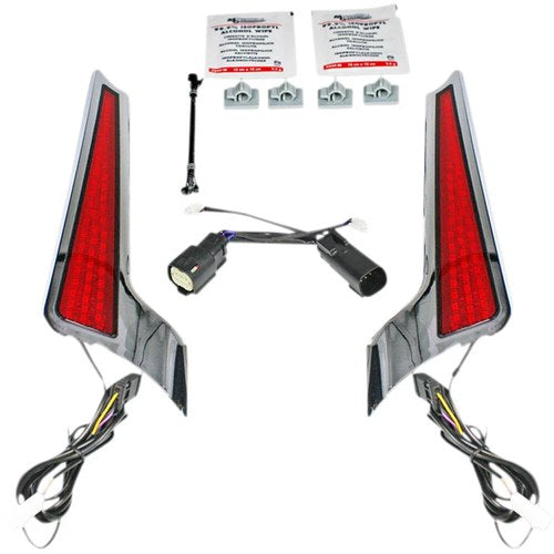 Custom Dynamics Fascia LED Light Panels - Chrome/Red | CD-FASCIA-BCMCR