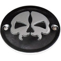 Drag Specialties Point Cover Split Skull - Black - 2 Hole | 78041BB2