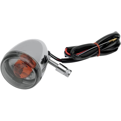Drag Specialties Universal Turn Signal Light - Front Chrome/Smoke L12-0232FDC/M