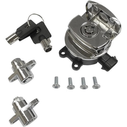 Drag Specialties Side Hinge Ignition Switch w/Saddlebag Lock, Chrome E21-0214/50