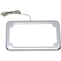 Cycle Visions Beveled License Plate Frame - Chrome - with Plate Light | CV-4616