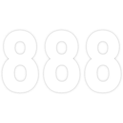 Factory Effex Mini Pro Number 8 - White - 5" | 03-0208