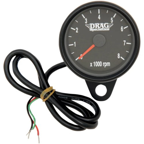 Drag Specialties 2.4" Mini Electronic Tachometer Black, Backlit LED | 21-6894BDS