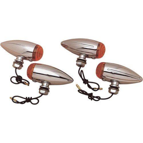 Drag Specialties Bullet LED Marker Lights - Smooth - Amber | 20-6589SA-BC202