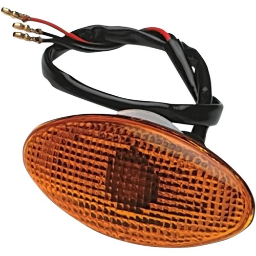 K&S Technologies Flat Oval Marker Light - Large - Amber | 25-8275