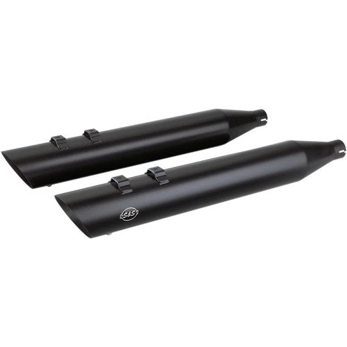 S&S Cycle Slash Cut Mufflers - Black - M8 Touring '17-'19 | 550-0696