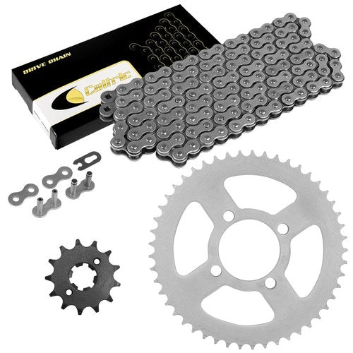 Caltric Drive Chain and Sprockets Kit for Yamaha TT-R125 TTR125E 2002 2003-2010
