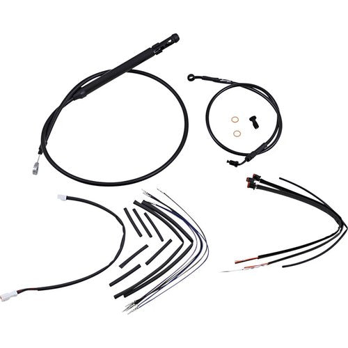 Burly Brand Complete Black Vinyl Handlebar Cable/Brake Line Kit | B30-1256