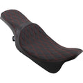 Drag Specialties Predator 2-Up Seat Diamond Solar Leather (Black/Red) 0801-1272