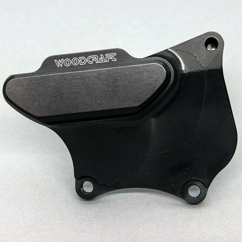 Kawasaki 2009-2025 ZX6R Woodcraft Right Side Case Cover Protector - Black Plate