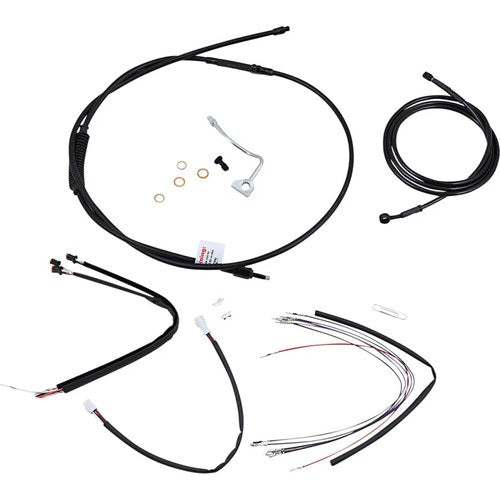 Burly Brand Complete Black Vinyl Handlebar Cable/Brake Line Kit | B30-1178