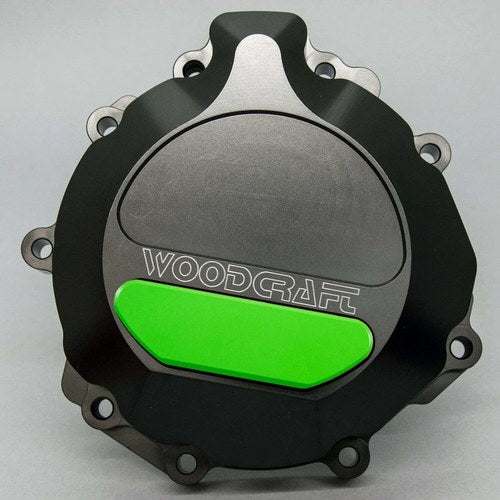 Kawasaki 2007-2025 ZX6R Woodcraft Racing Lhs Engine Stator Cover - Green Plate