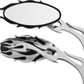 Harddrive Mirrors Flame W/Flame Stem Black/Chrome | 18-397