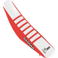 D'Cor Visuals Seat Cover Red/White W/Red Ribs Gas | 30-65-003